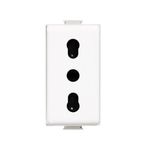 Tomacorriente bipaso 2X10/16A+T 250V 1 módulo blanco Matix