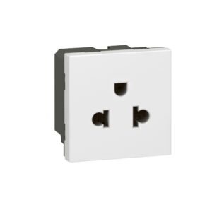 Tomacorriente universal 2x16A+T 250V 2 módulos blanco Mosaic