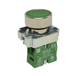 Pulsador no luminoso rasante verde 22mm 1NA IP65
