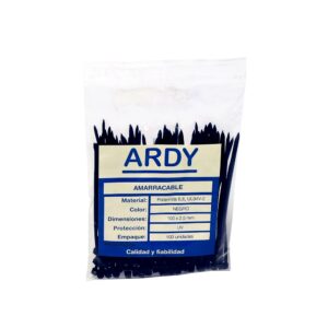 Amarracable negro 100x2.5mm x100und UV