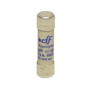 Fusible cartucho 10x38mm ultra rápido 12A 600VAC 100kA gR