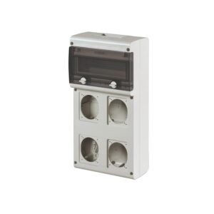 Caja combinada p/4 tomacorrientes p/empotrar inclinada 16-32A 11 DIN Block4