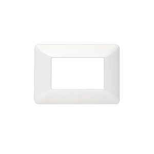 Placa de tecnopolímero 3 módulos c/soporte plastico blanco Matix