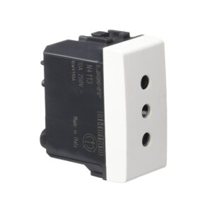 Tomacorriente 2X10A+T 250V p/espiga redonda 1 módulo alvéolos protegidos