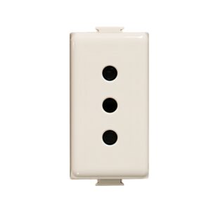 Tomacorriente simple 2x10A+T 250V 1 módulo marfil Matix