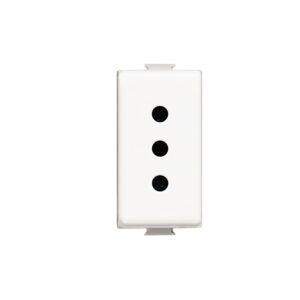 Tomacorriente simple 2x10A+T 250V 1 módulo blanco Matix