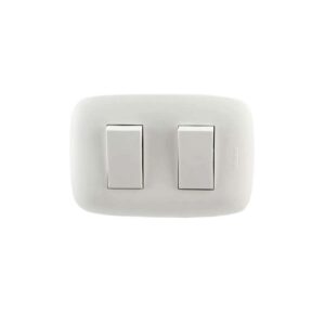 Interruptor doble 10A 250V 3 vías blanco Domino Sencia