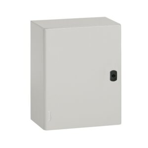 Tablero p/adosar metálico 600x400x250mm con puerta c/plancha de montaje