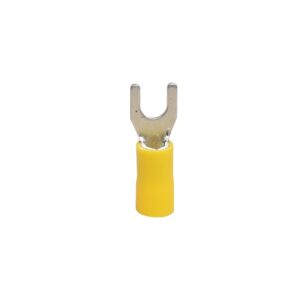 Terminal horquilla aislado 10-12AWG 3/16" amarillo x100und