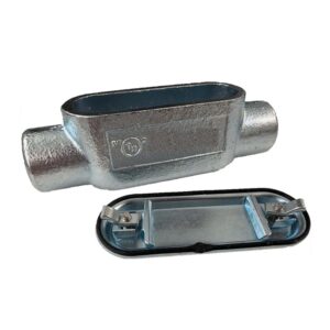 Caja Condulet hierro tipo C 1¨, tapa+empaque, galvanizado en caliente, UL
