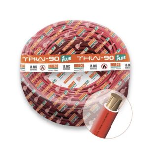 Cable THW-90+Plus 14AWG 750V aislamiento PVC rojo, clase 2, x rollo