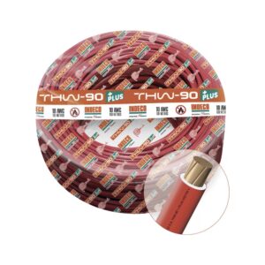 Cable THW-90+Plus 10AWG 750V aislamiento PVC rojo, clase 2, x rollo
