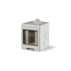 Caja para adosar 1 módulo con tapa transparente sin adaptador Unibox IP55