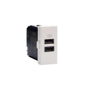 Carga USB A+C 15W 1 módulo blanco