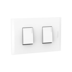 Interruptor doble 10A 250V 3 vías blanco c/placa blanco