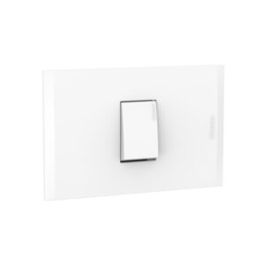 Pulsador unipolar 10A 250V 1 módulo blanco c/placa blanca Modus Style