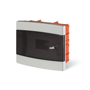 Tablero para empotrar de termoplástico 8DIN  210X254X75mm con puerta