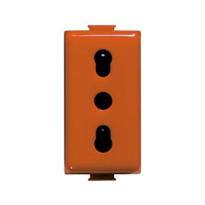 Tomacorriente bipaso 10/16A 250V 1 módulo naranja MatixGo